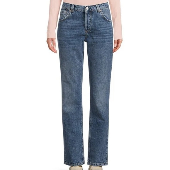 We The Free Denim - Revolve Free People Jeans NWOT Curvy Siren Low Rise Straight Size 24